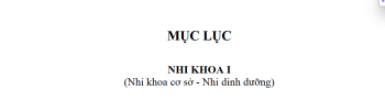 Giáo trình Nhi Khoa I-Trường Đại học Y khoa Huế