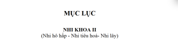 Giáo trình Nhi khoa II-Trường Đại học Y khoa Huế