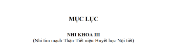 Giáo trình Nhi khoa III-Trường Đại học Y Khoa Huế