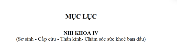 Giáo trình Nhi khoa IV-Trường Đại học Y Khoa Huế
