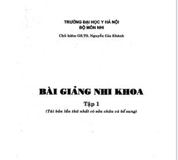 Bài giảng Nhi khoa - Tập 1