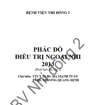 Phác đồ điều trị Ngoại nhi-Bệnh viện Nhi đồng 2