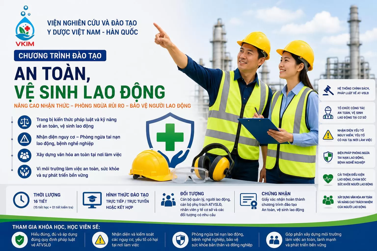 Ban hành Chương trình đào tạo “An toàn, vệ sinh lao động” tại Viện Nghiên cứu và Đào tạo Y Dược Việt Nam – Hàn Quốc
